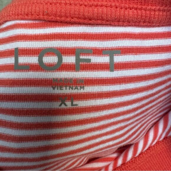 LOFT Coral Striped Short Sleeve Tee - Picture 7 of 8